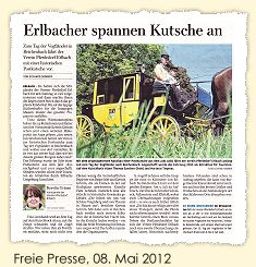 Presseartikel über die Postkutsche